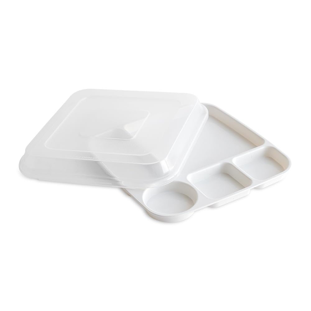 Amazon.com | Nordic Ware Divided Meal Tray with Lid, White